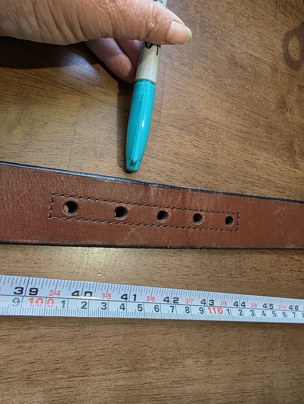Fossil Hanover Men's Brown Leather Belt Size 40 Classic Casual Silver Buckle
